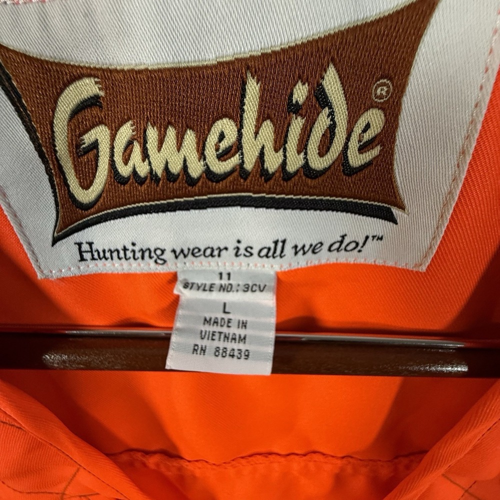 Gamehide Hunting Vest Adult Large Blaze Orange Shell Holder Zip Front Men - Picture 2 of 14
